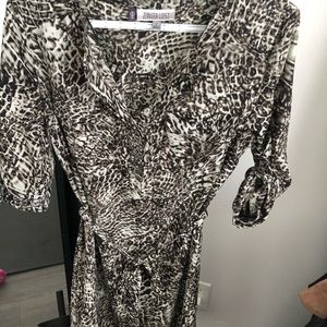 Knee length cheetah print dress